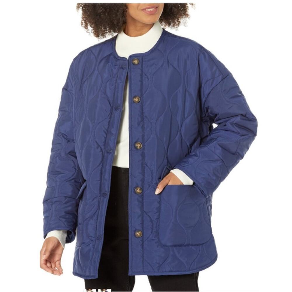 NWOT THE DROP James Loose Oversized Quilted Puffer Preppy Jacket Size M - Picture 1 of 6